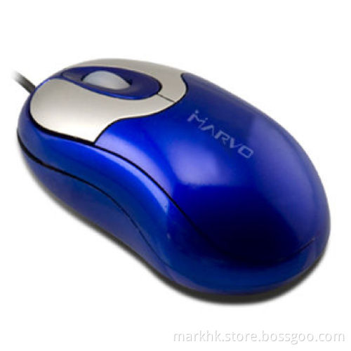 3D Blue Optical Mouse with 135cm Cable Length, Works on Wood and Plastic Surfaces